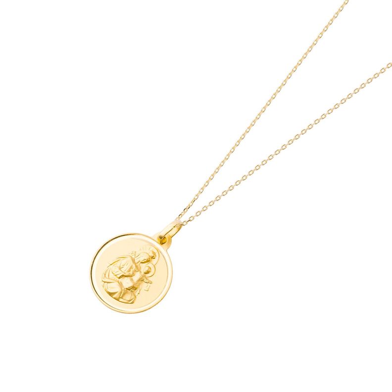 Colgante de Oro 18kt Virgen Maria 18mm-1