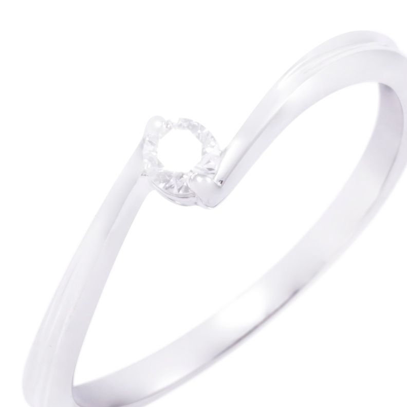 Anillo Compromiso de Oro de 18kt 10 puntos de diamante solitario-1