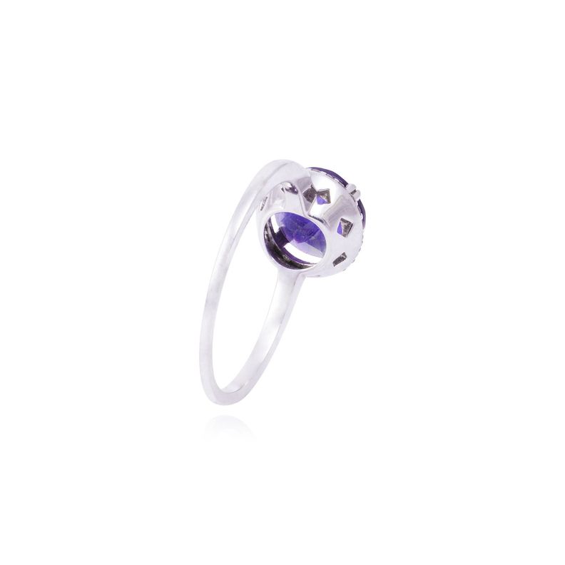 Anillo de Oro Blanco 18kt con Diamantes 13Pts y 1,65Qlts Amatista Natural-2