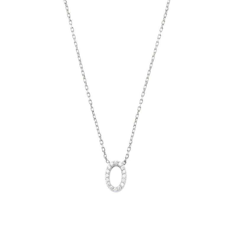 Collar de Plata Esterlina 925 Letra O-0