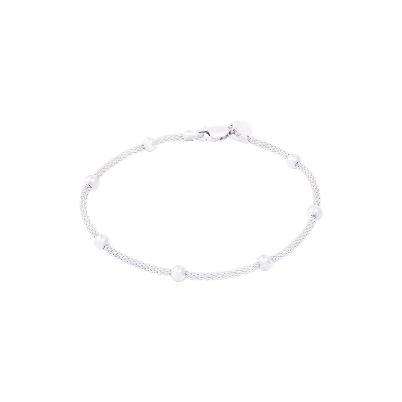 Pulsera de Plata Esterlina 925 Diseño Serpiente con Esferas-2