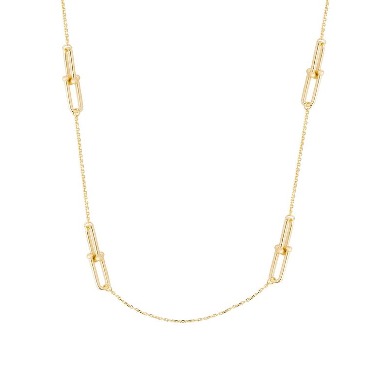 Collar de Plata Esterlina 925 Cuatro Enlazados Revestido en Oro 18kt-0