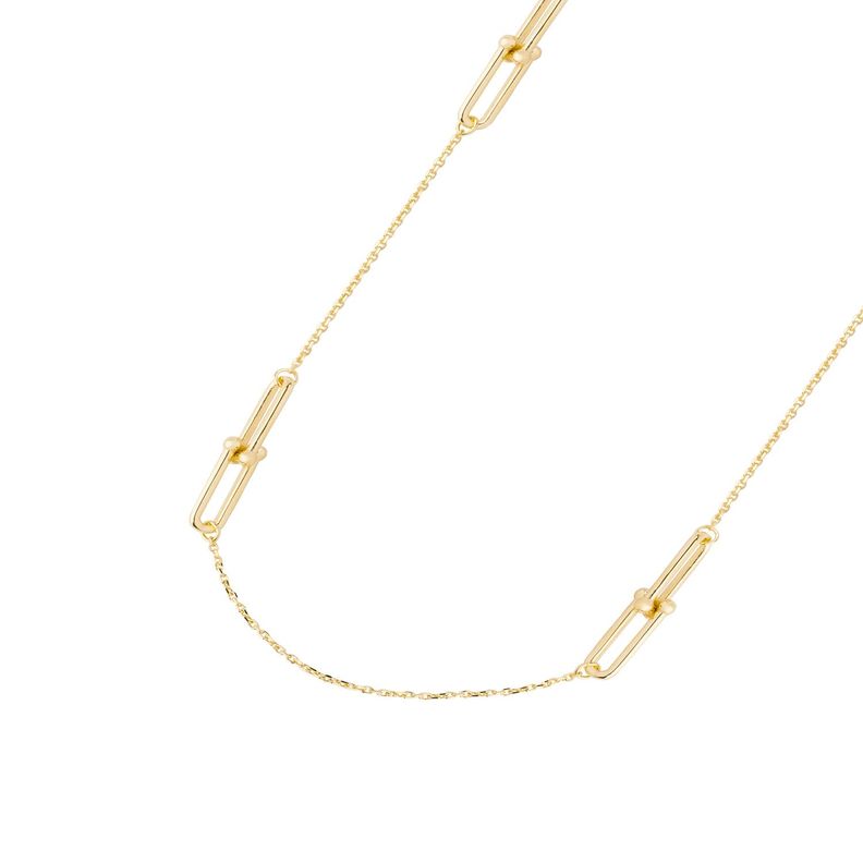 Collar de Plata Esterlina 925 Cuatro Enlazados Revestido en Oro 18kt-1