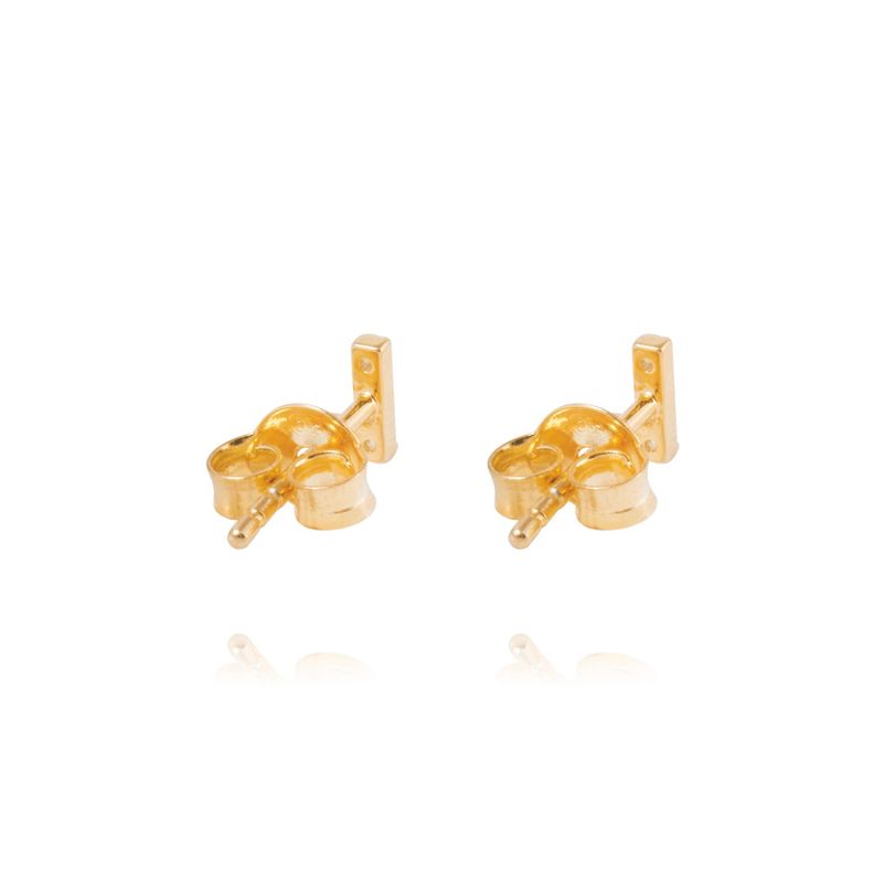 Aros de Plata Esterlina 925 Letra L Bañado en Oro 14kt-2