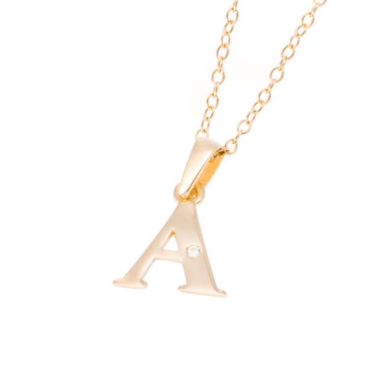 Collar de Oro de 18kt Circonitas letra A-1
