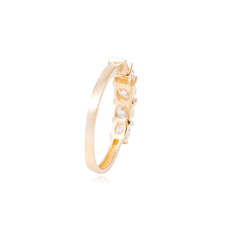 Anillo Compromiso de Oro 18Kt Cinco Circonitas Grandes-2