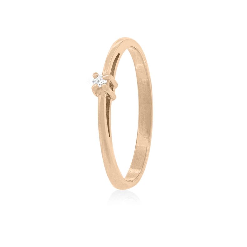 Anillo Compromiso Oro Rosado 18kt Mónaco Solitario de 3ptos-0