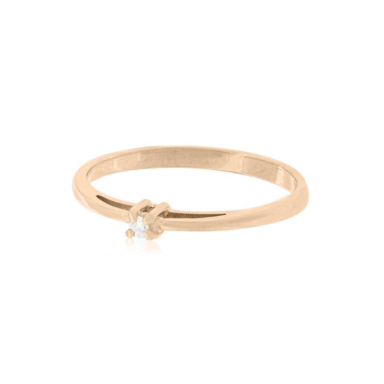 Anillo Compromiso Oro Rosado 18kt Mónaco Solitario de 3ptos-2