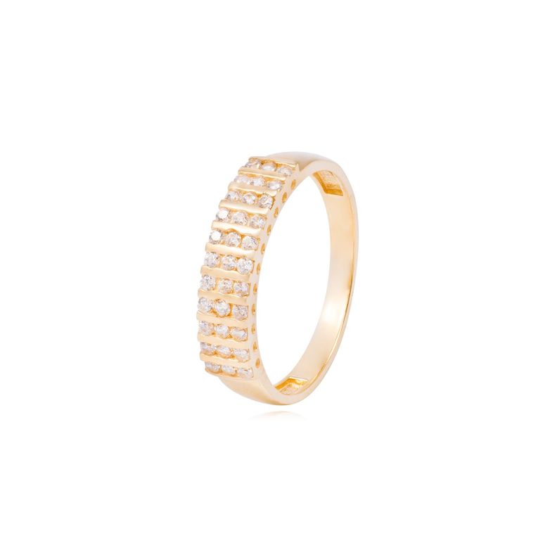 Anillo Compromiso de Oro de 18kt Medio cintillo cinturon-0