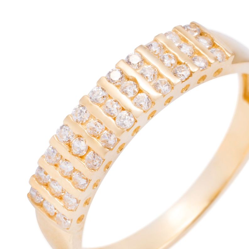 Anillo Compromiso de Oro de 18kt Medio cintillo cinturon-1