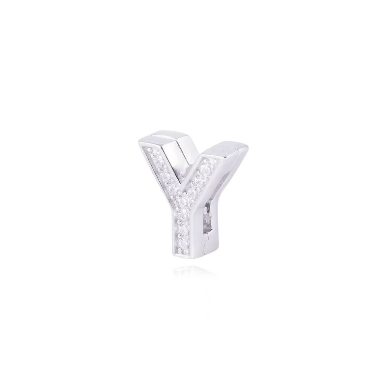 Dije de Plata broche Letra Y con Circonita-1