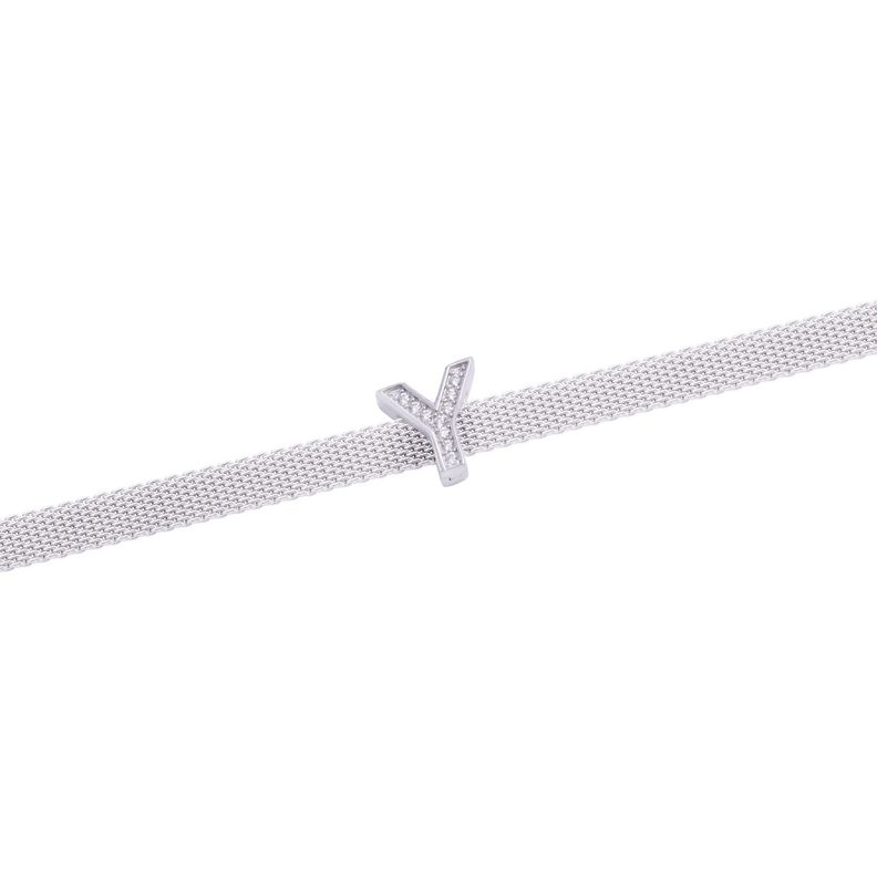 Dije de Plata broche Letra Y con Circonita-2