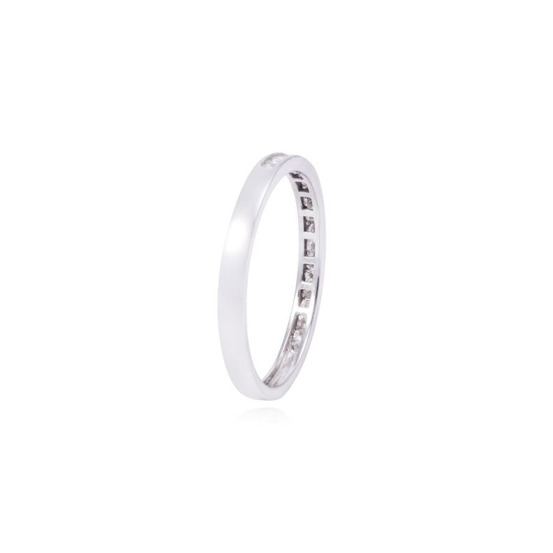 Anillo Compromiso Oro Blanco 18kt Riel 10 Pts-2