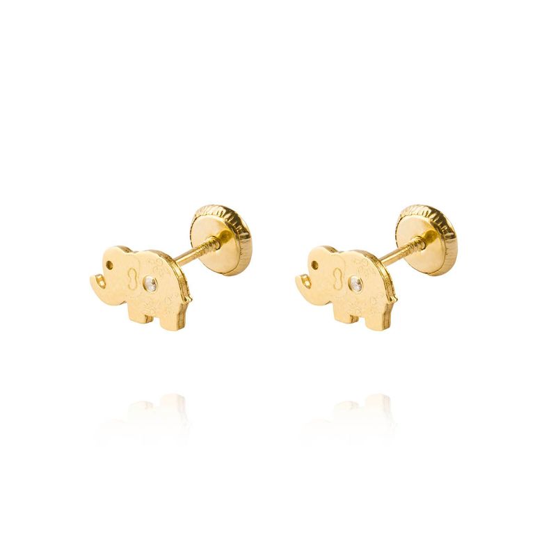 Aros de Oro 18kt Elefante Figura-0