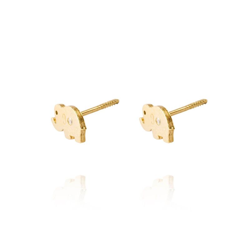 Aros de Oro 18kt Elefante Figura-1