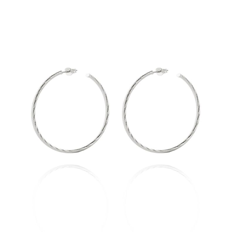 Aros de Plata Esterlina 925 Argollas Torcidas 45mm-0