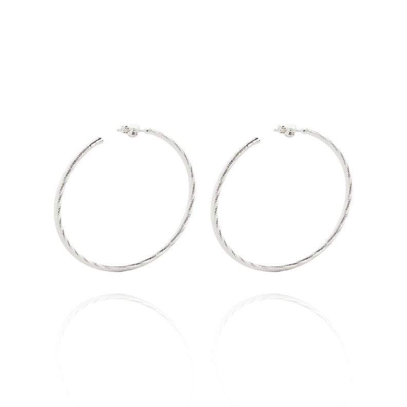 Aros de Plata Esterlina 925 Argollas Torcidas 45mm-1
