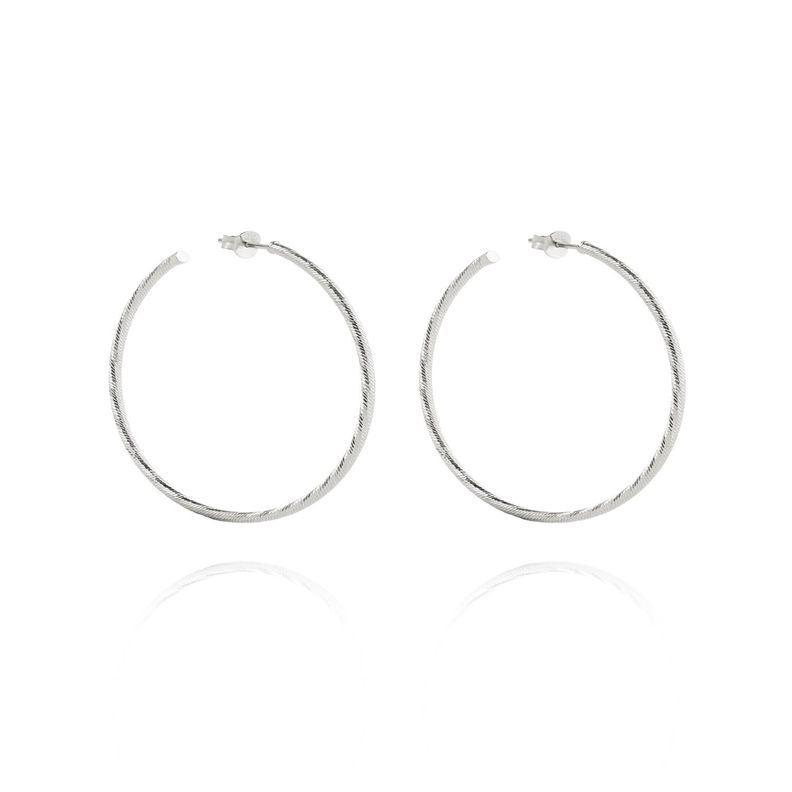 Aros de Plata Esterlina 925 Argollas Torcidas 45mm-2