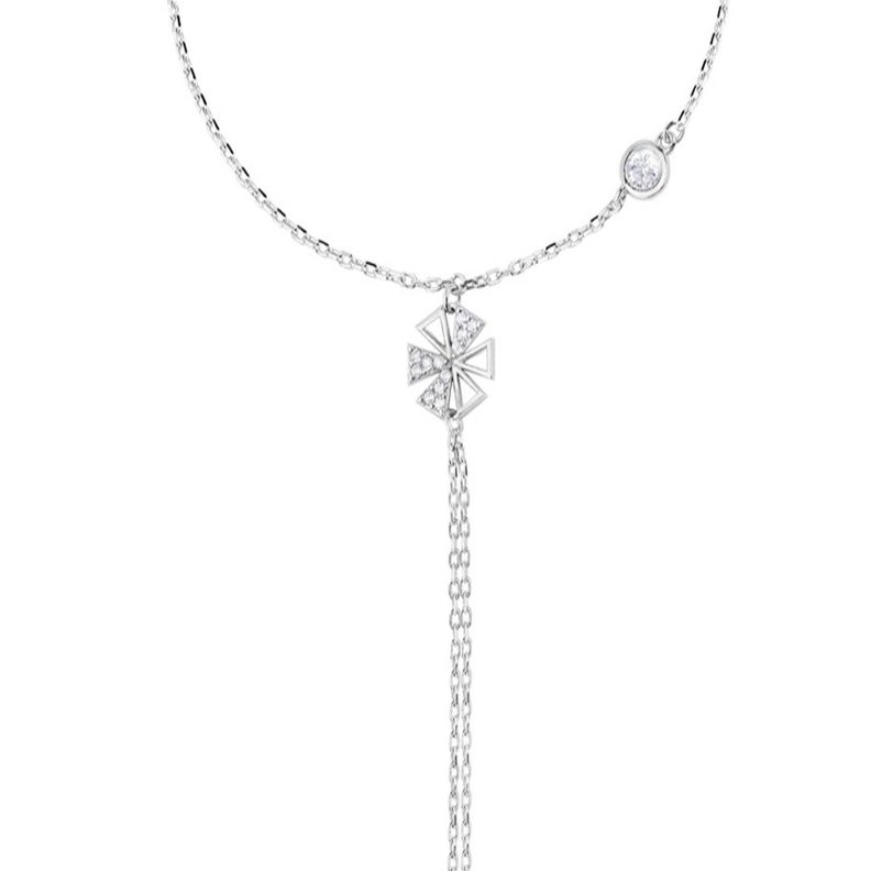 Pulsera de Plata Esterlina 925 Anillo Trébol Circonita-2