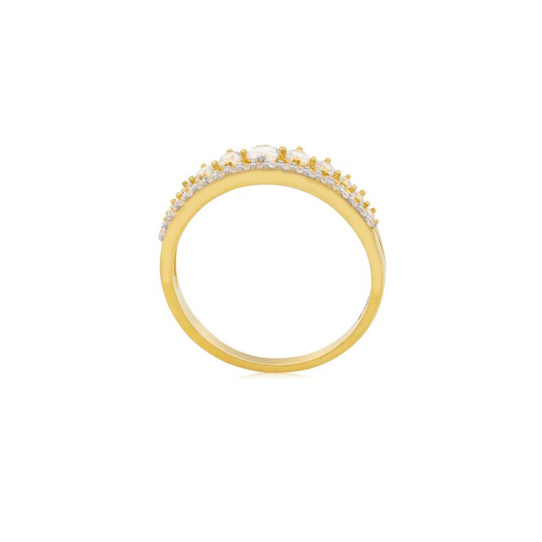 Anillo de Oro Amarillo 18kt Corona Doble Circonitas-1