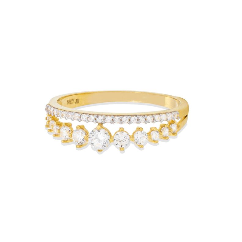 Anillo de Oro Amarillo 18kt Corona Doble Circonitas-2