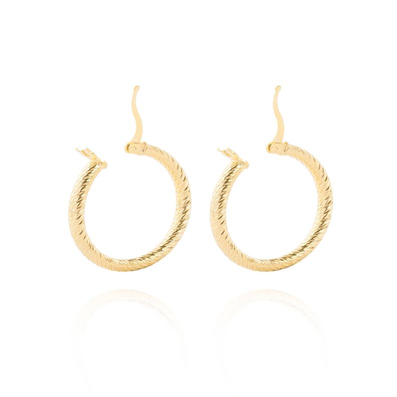 Aros de Plata Esterlina 925 Argollas Torcidas Revestido en Oro 18kt-1