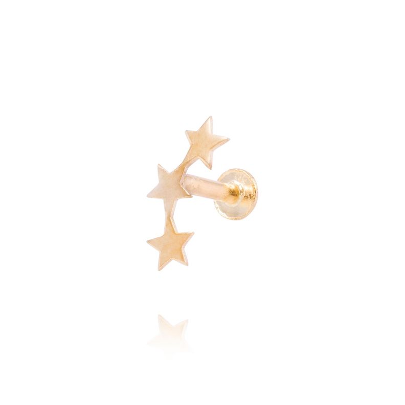 Piercing de Oro de 9kt Modelo Estrella triple-0