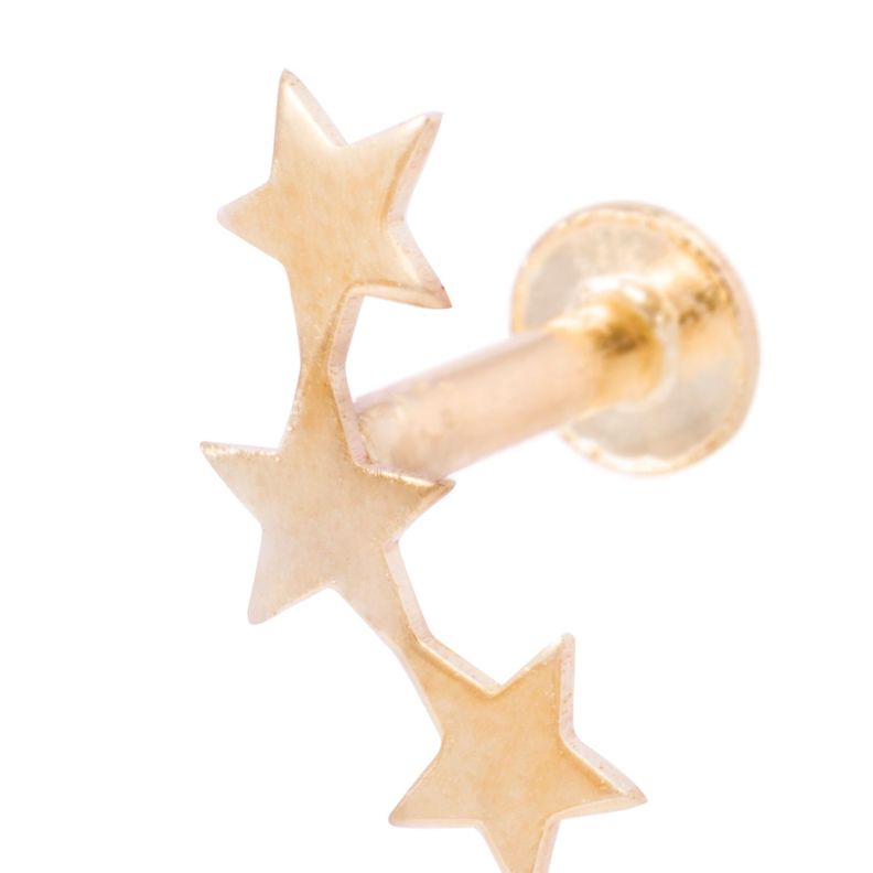 Piercing de Oro de 9kt Modelo Estrella triple-1