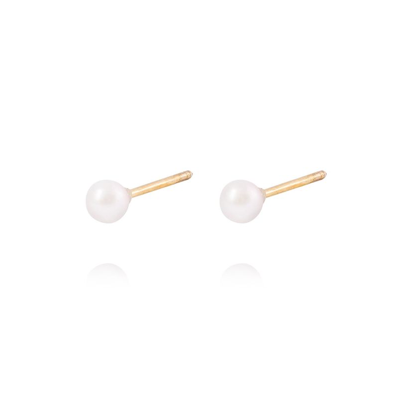 Aros de Oro 18kt Perla cultivada sola 3,0 mm. Abridor-1