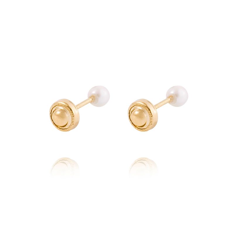 Aros de Oro 18kt Perla cultivada sola 3,0 mm. Abridor-2