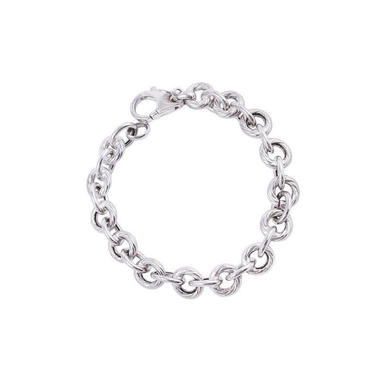 Pulsera de Plata Esterlina 925 Eslabones Facetados-0