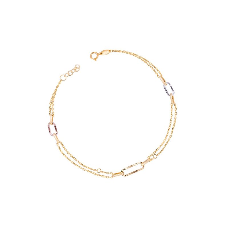 Pulsera de Oro 18kt Eslabón Satinado-0