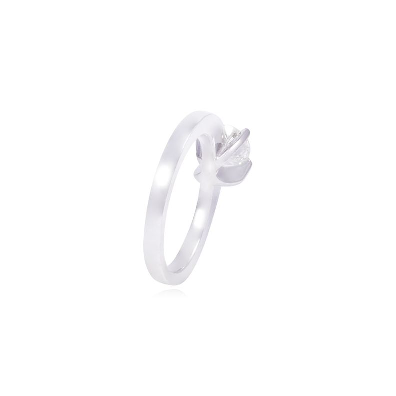 Anillo Compromiso Oro Blanco 18kt Diamante Solitario 90pts-2