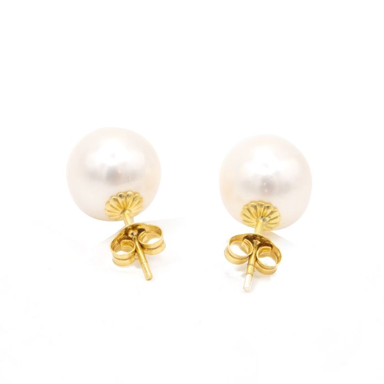 Aros de Oro 18kt Perla Cultivada de 7.0mm a 7.5mm-1