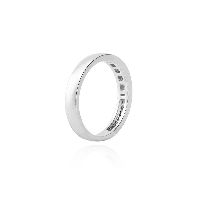 Anillo Oro Blanco 18kt Diamantes 15Pts Riel Corte Brillante-1