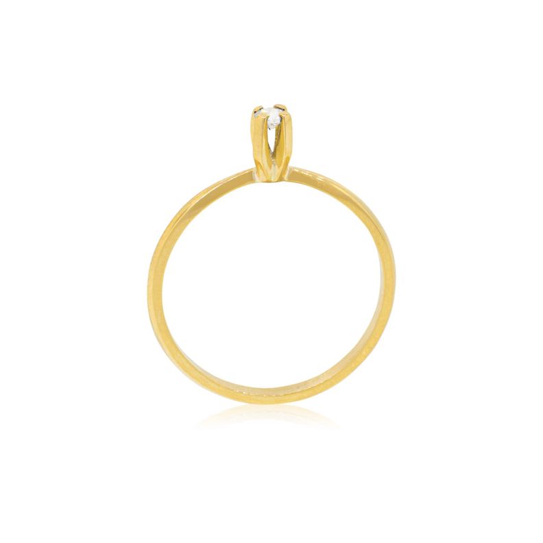 Anillo Compromiso Oro Amarillo 18kt Niza Solitario de 3ptos-1