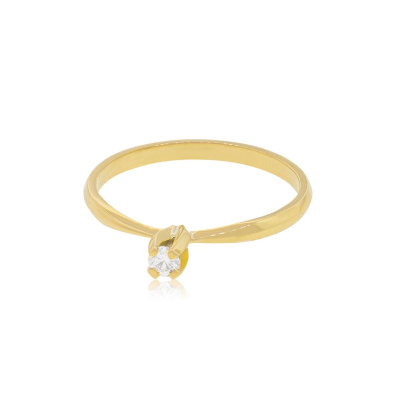 Anillo Compromiso Oro Amarillo 18kt Niza Solitario de 3ptos-2