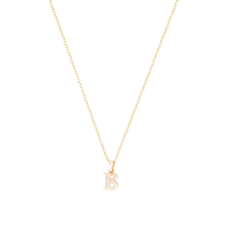 Collar de Oro de 18kt Circonitas letra B-2