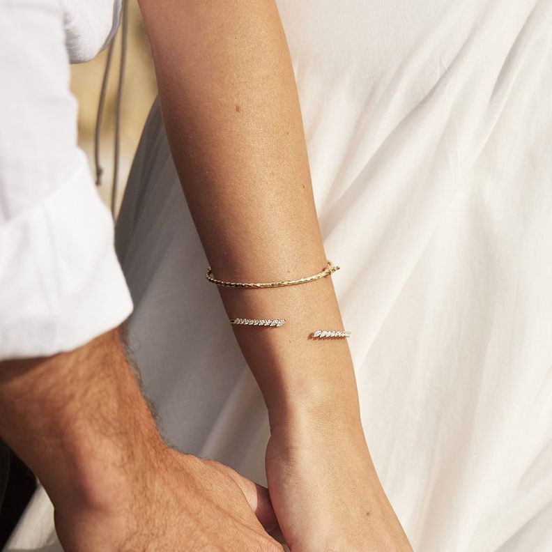 Pulsera de Oro 18kt Esclava Facetada-3