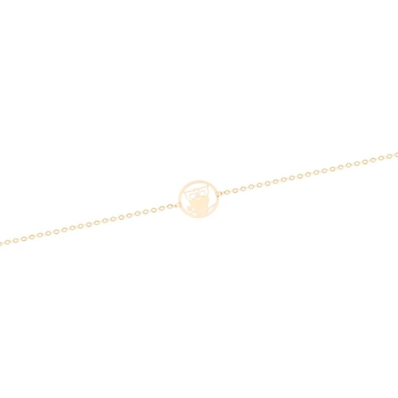 Pulsera Oro Amarillo 18kt Búho y Circonita Rubí-0