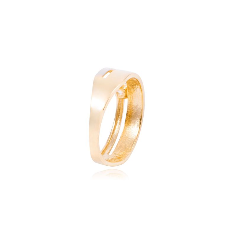 Anillo Compromiso de Oro de 18kt Solitario Bicolor-2