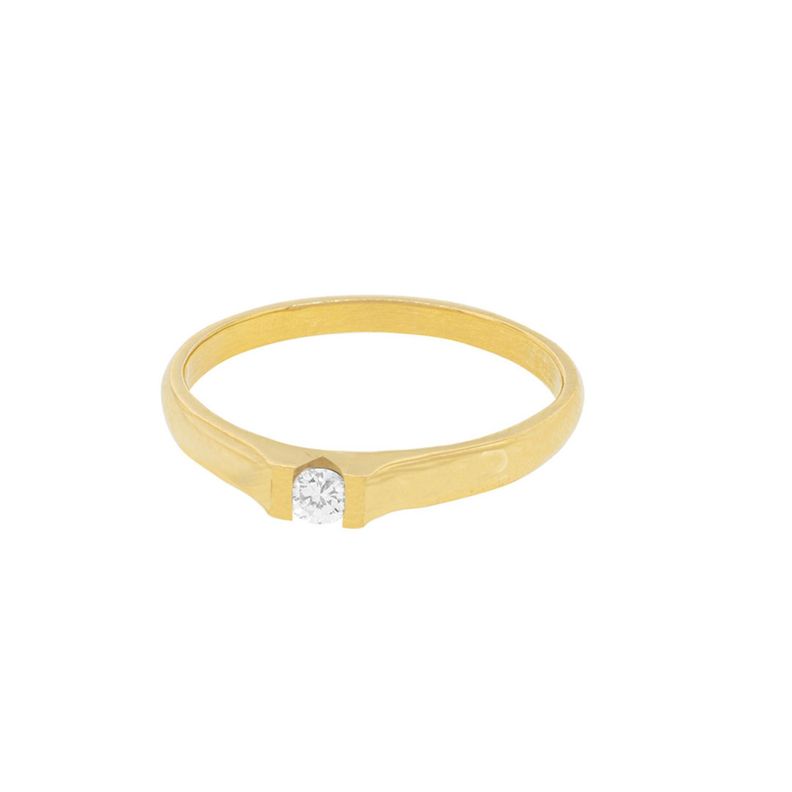 Anillo Compromiso Oro Amarillo 18kt Nantes 1x10ptos Diamante-2