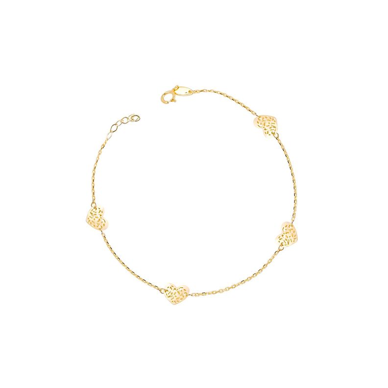 Pulseras de Oro 18kt Modelo Corazón Inflado de Maya-0