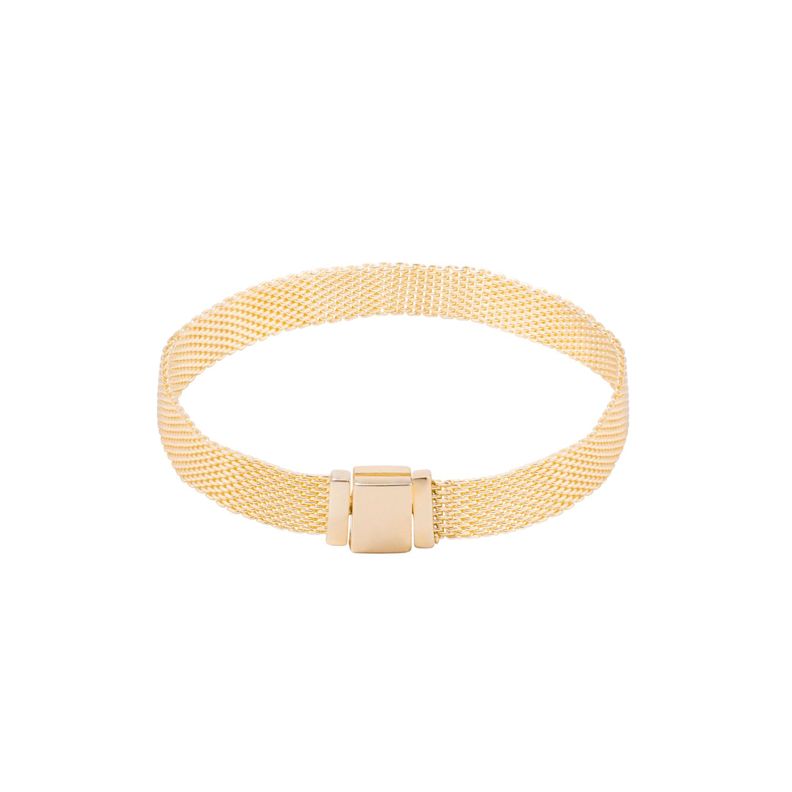 Pulsera de Plata tipo Brazalete cierre broche Revestido en Oro 18kt-0