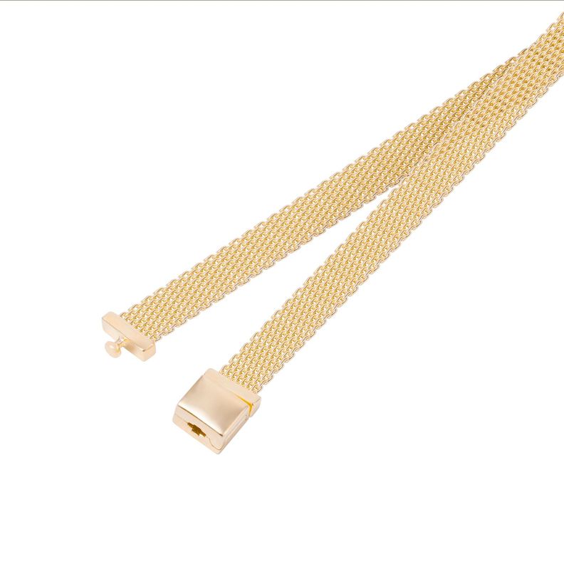 Pulsera de Plata tipo Brazalete cierre broche Revestido en Oro 18kt-2