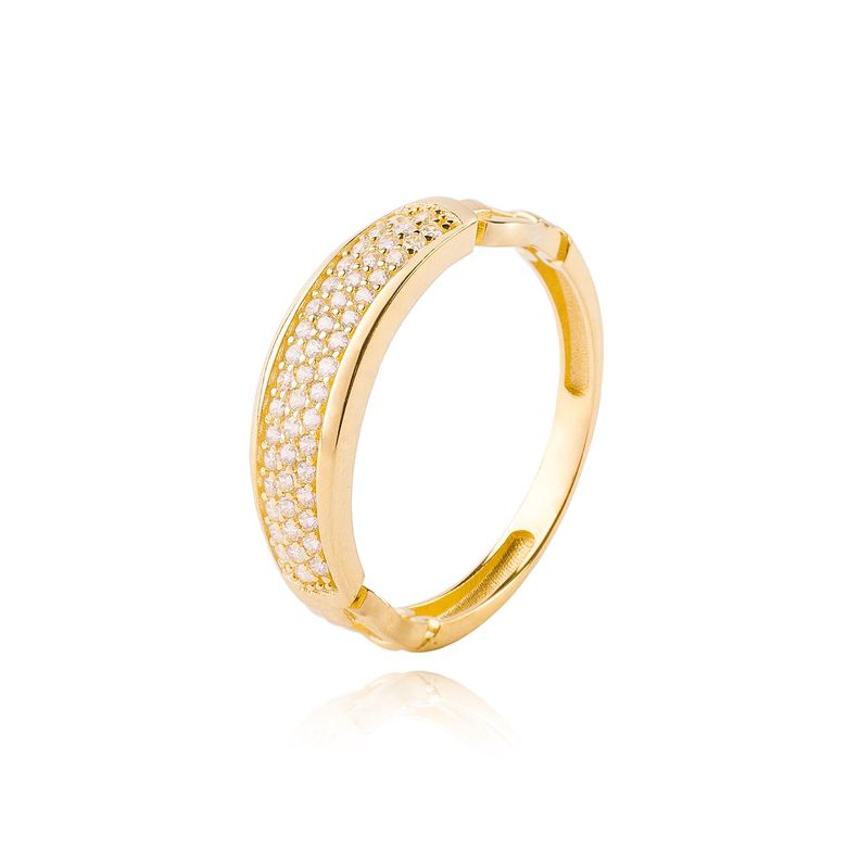 Anillo de Oro 18kt Triple Circon 1265-0