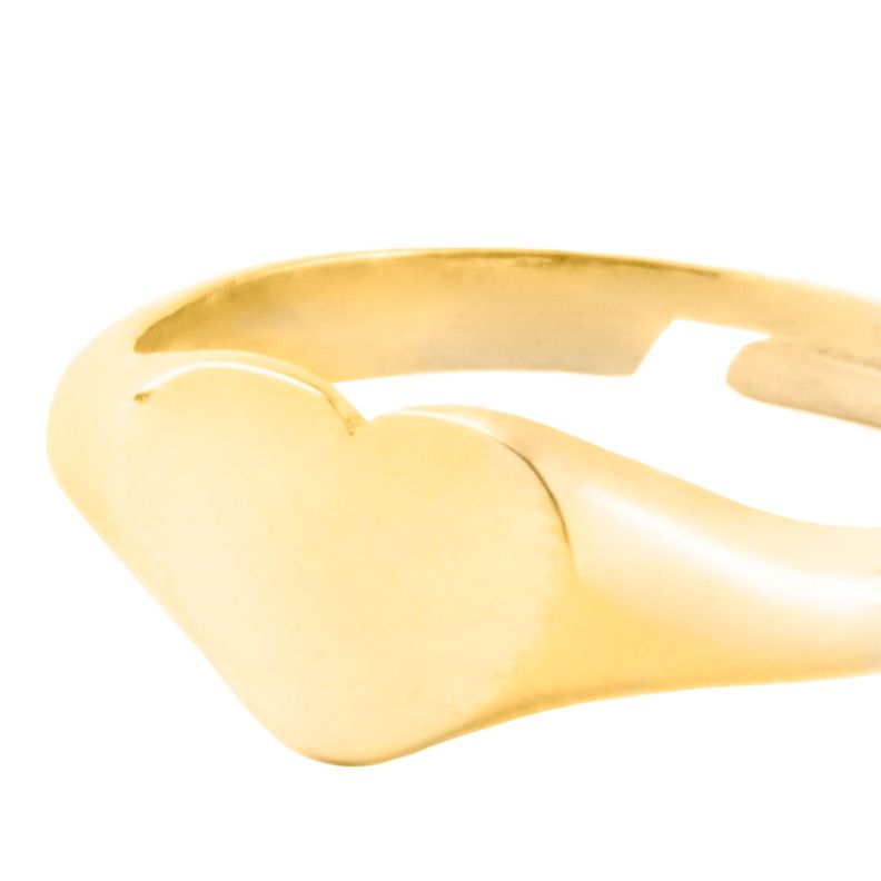 Anillo de Plata Esterlina 925 Corazón Revestido en Oro 18kt-1