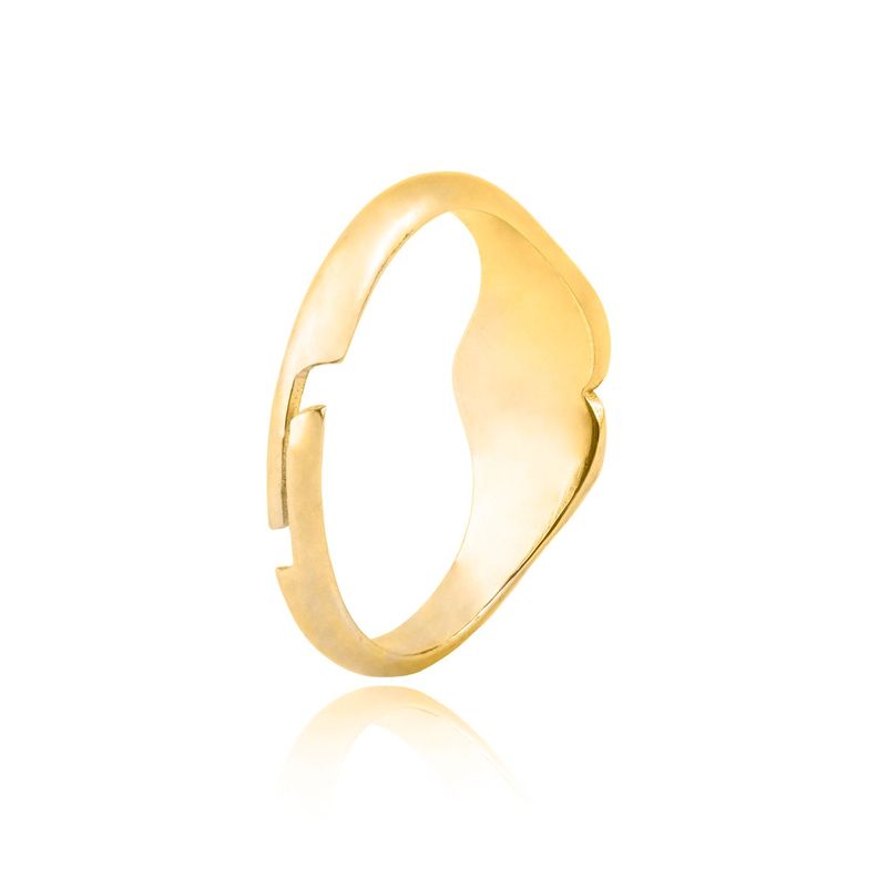 Anillo de Plata Esterlina 925 Corazón Revestido en Oro 18kt-2