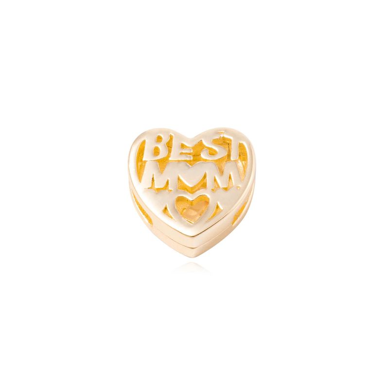 Dije de Plata broche Corazón Mom Revestido en Oro 18kt-0
