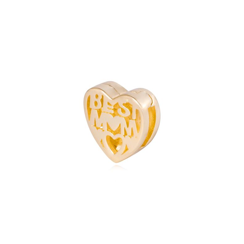 Dije de Plata broche Corazón Mom Revestido en Oro 18kt-1